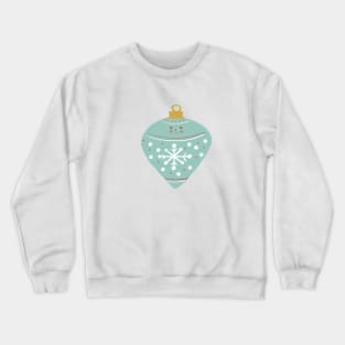 Happy Cute Pastel Blue Christmas Ornament Illustration Crewneck Sweatshirt